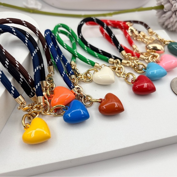 ROXANNE ASSOULIN The Happy Cord Charm Bracelet Blue/Yellow - Picture 3 of 7